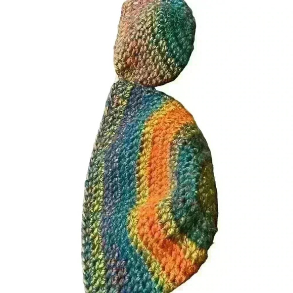 Mommy and Me Hat Set Multi Color Hand Crochet Knit Mother & Daughter - Picture 2 of 5